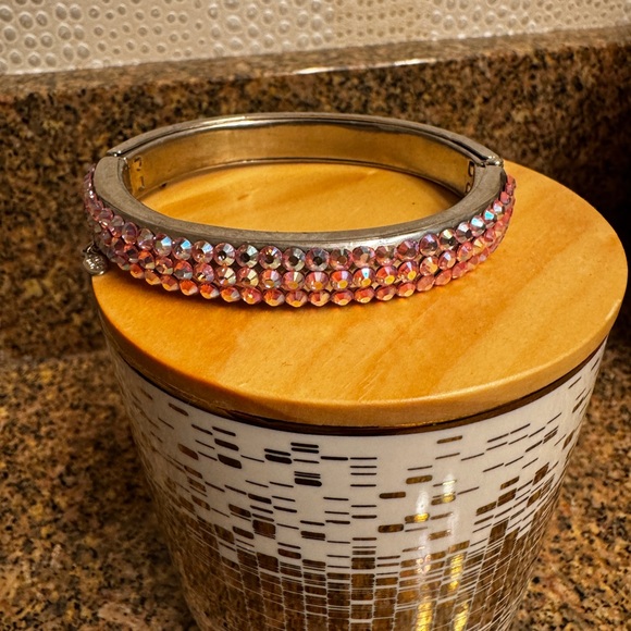 Kirts Folley Irradecent  Pink Crystal bangle Bracelet - Picture 1 of 5
